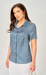 Bluzka LeNata 12552 sinij romb