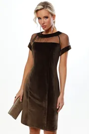 Платье DS Trend арт. П-4191-0513-01 (бархатное коктейльное с коротким рукавом)