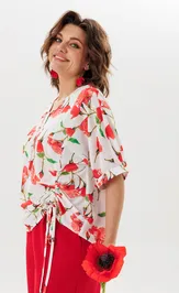 Blouse Anelli Laurel 1884 krasnye maki
