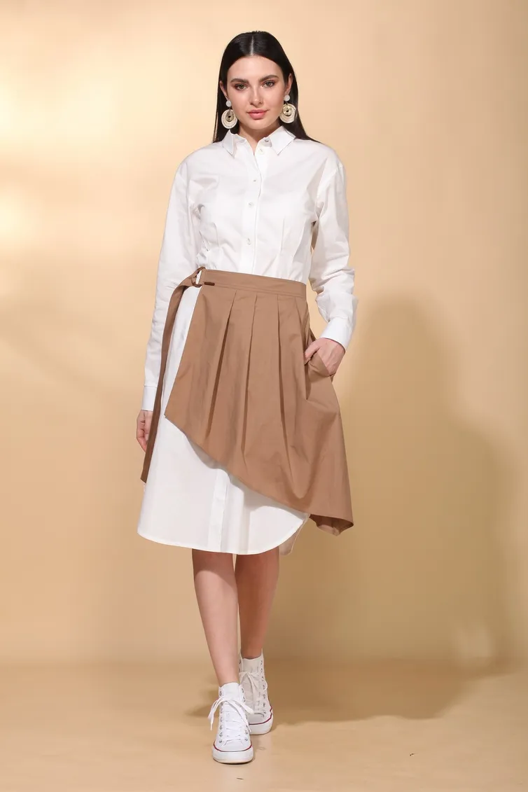 Garnitury damskie Vilena-fashion #716 molochnyj+bezhevyj