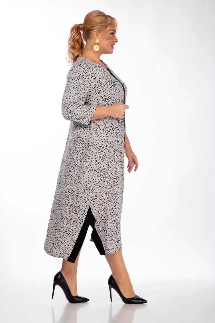 Sukienka Michel Chic #2073 plate seryj leopard