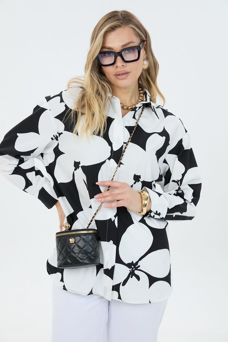 Koszula LM project #M 0144 cherno-belaya