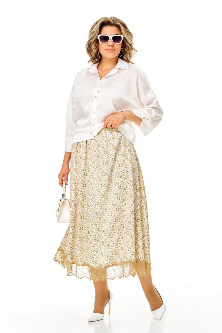 Set Anastasia #1322 belyj+cvety