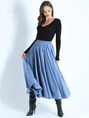 Spódnica DS Trend #Yu-0270 (Shirokie zhesty, blyu)