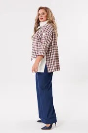 Блуза Michel Chic арт. 751/1 клетка, бежевый
