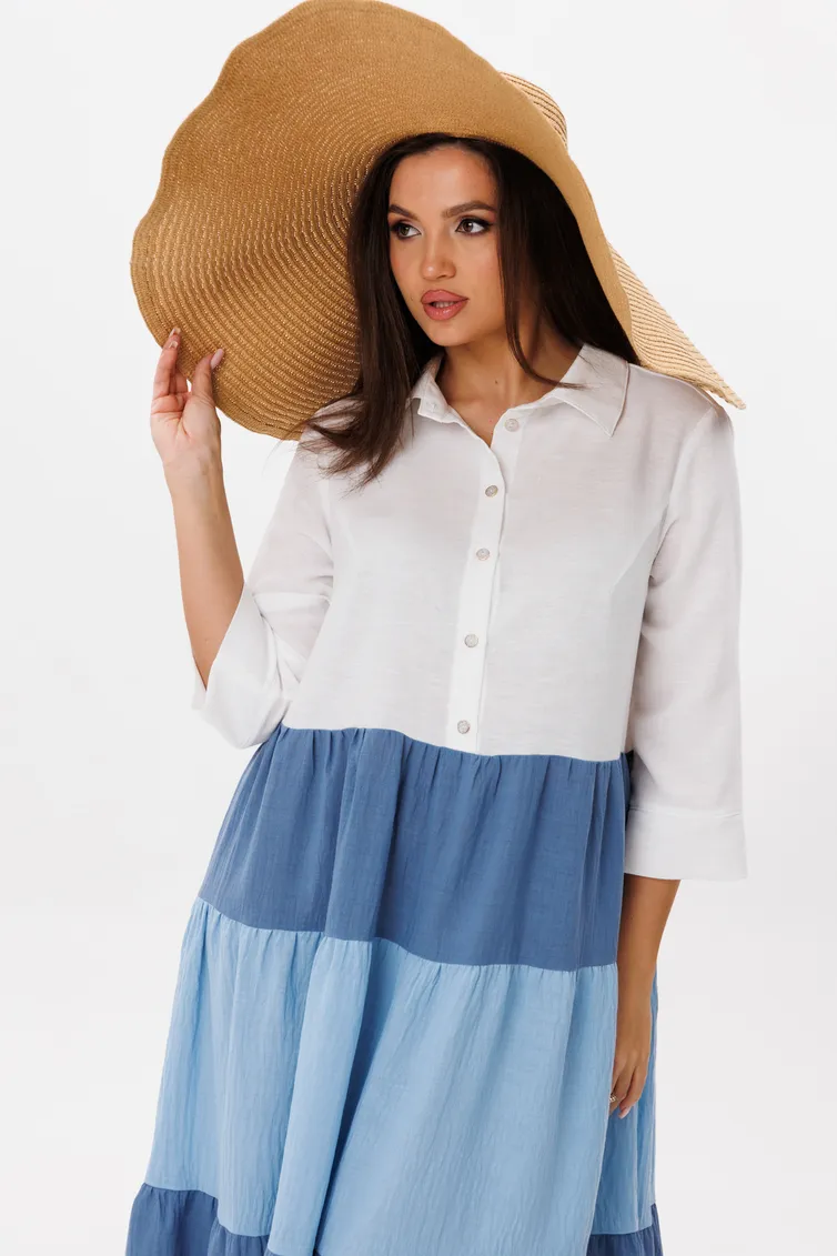 Dress Anastasia #1240.1 belyj/goluboj