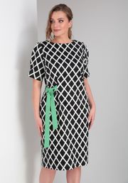 Платье Vilena-fashion арт. 807 черно-белый+ментол