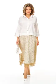 Set Anastasia #1322 belyj+cvety