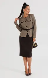 Костюм Galean Style 1014 А коричневый с черным