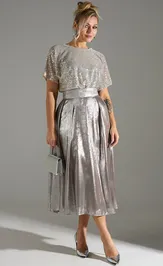 Sukienka LM M 0076 bezhevyj shimmer