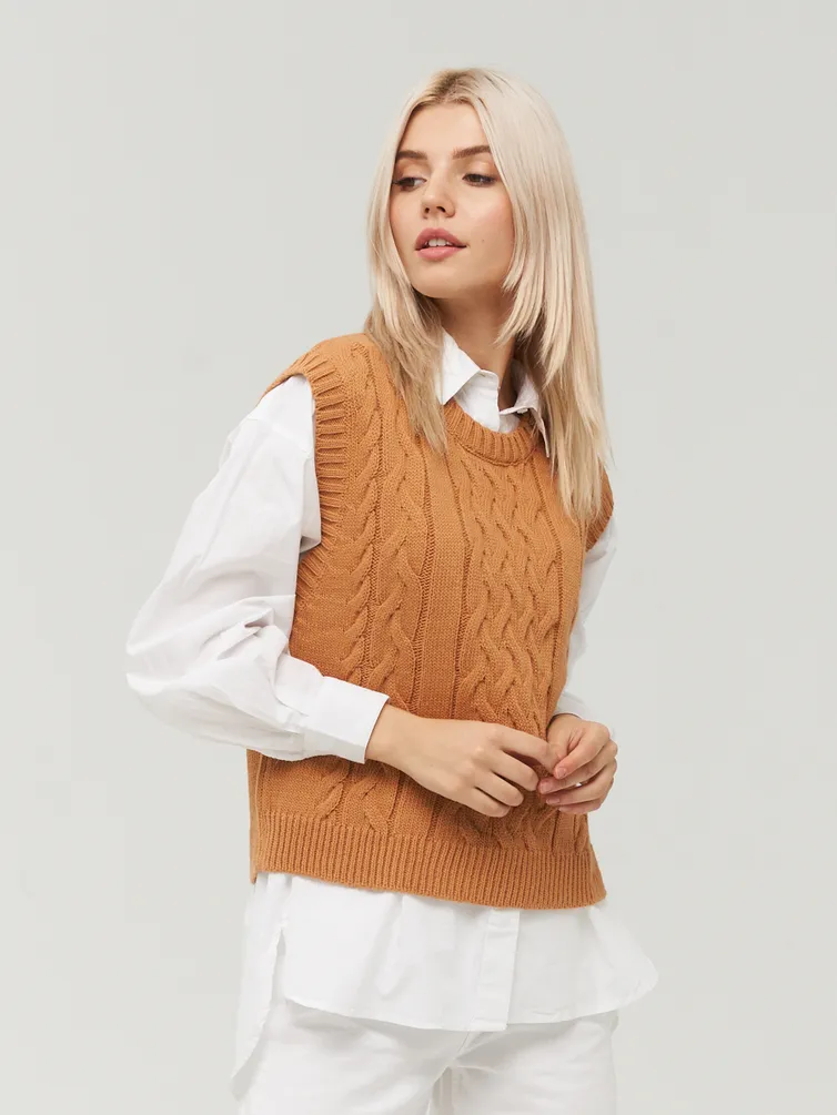Swetry, kardigany, żakiety Newvay #BY222-14055 karamel