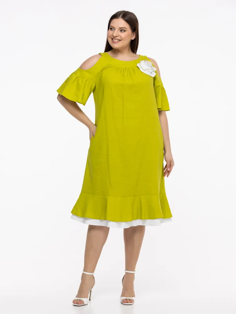 Dress Avila #0930 zhelto-zelenyj