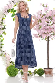 Платье DS Trend арт. П-3887-0009-02 (синее с фигурным вырезом)