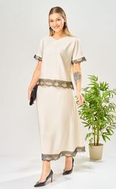 Костюм Ava fashion М-196 молочный-шампанское