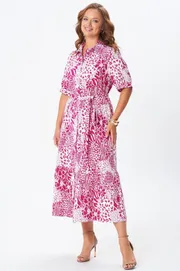 Dress GIZART #5126/2 fuksiya cvety