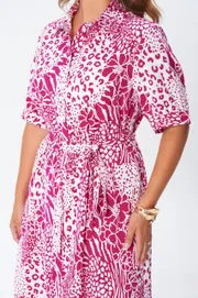 Dress GIZART #5126/2 fuksiya cvety