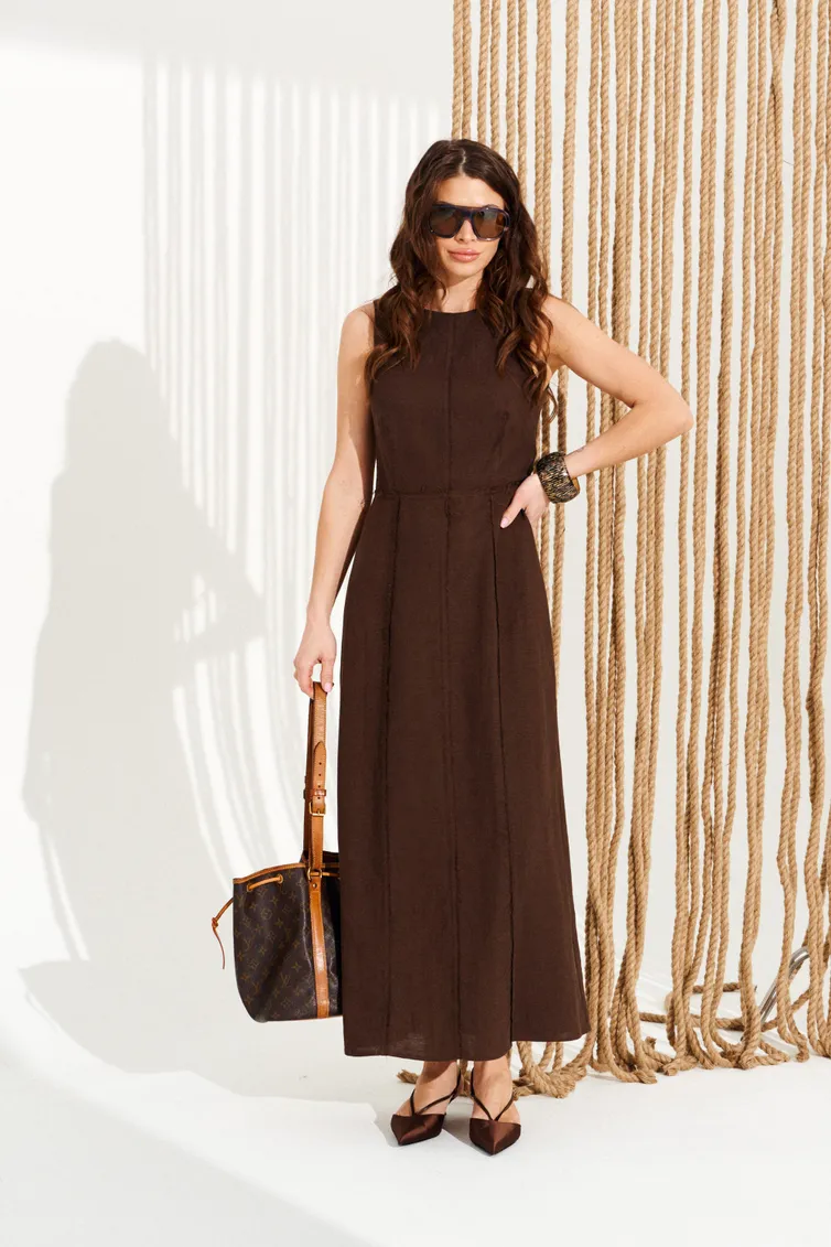 Dress Elletto Life #11124 korichnevyj