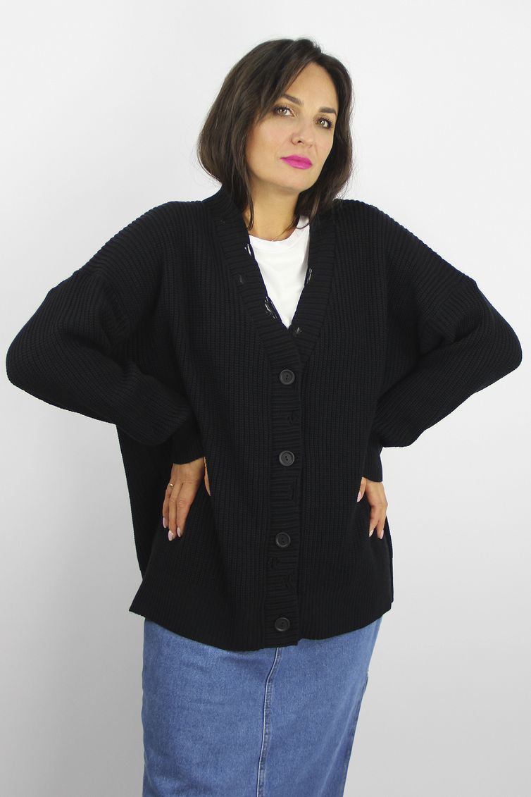 Кардиган Полесье арт. С2804-23 3С3228-Д43 глубокий черный 158