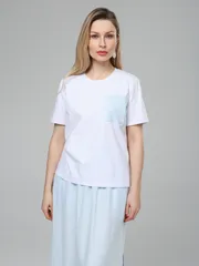 T-Shirt Romgil #RP0132-XL4 belyj, goluboj