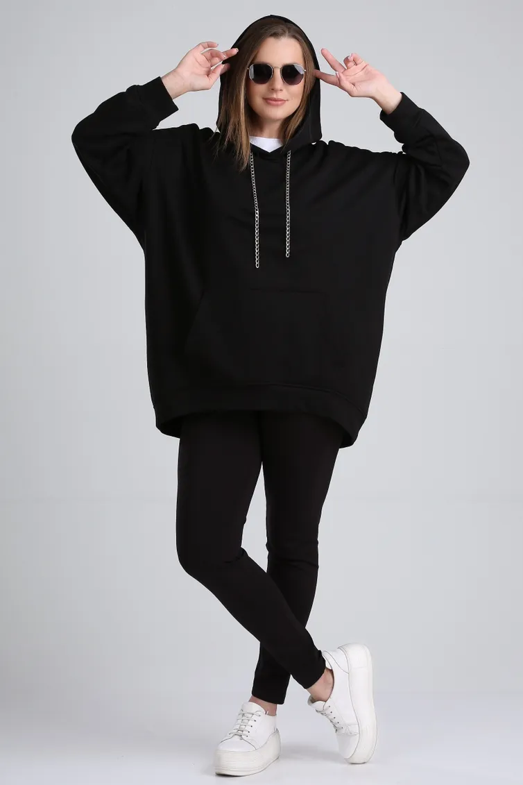 Bluza Z Kapturem BLISS #2075/1 CRIS chernyj