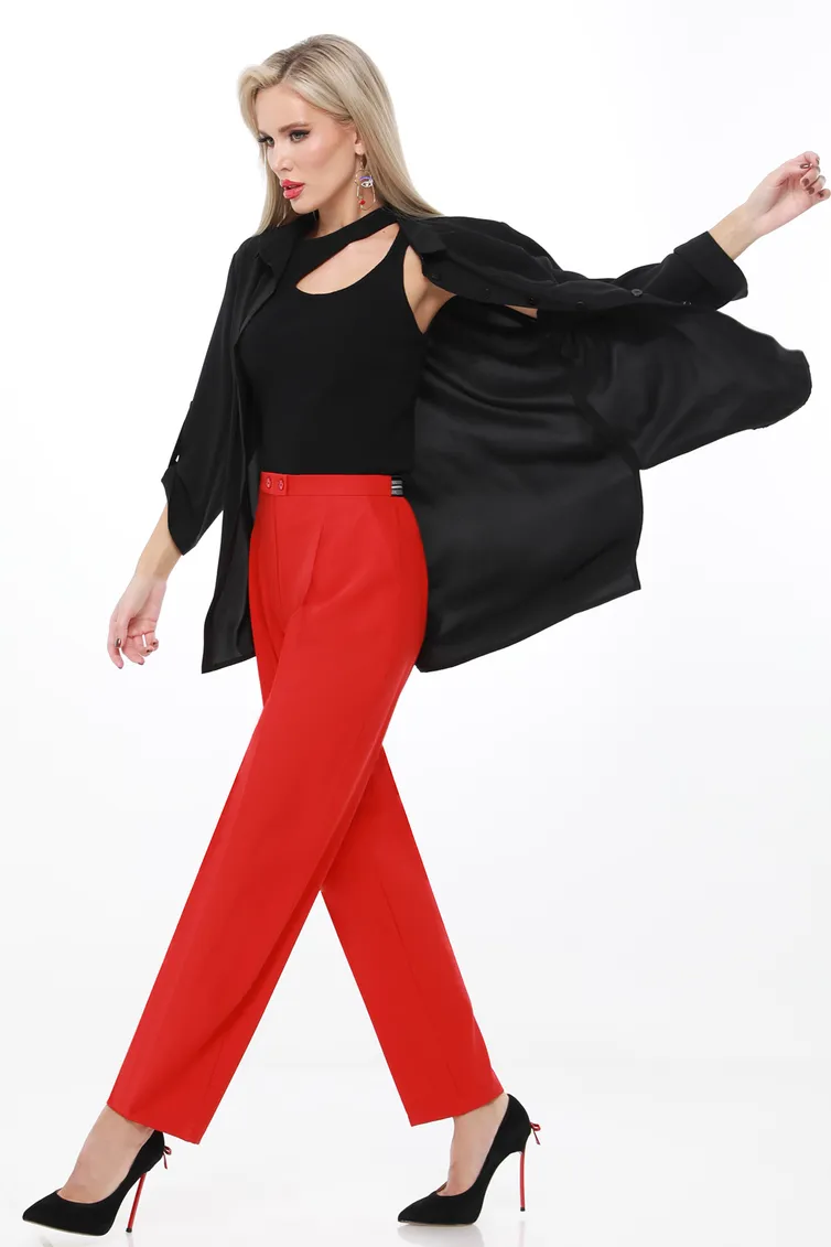 Spodnie DS Trend #Br-0227 (Lyubimaya klassika, red)
