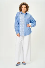 Рубашка Michel Chic арт. 800 голубой ажур