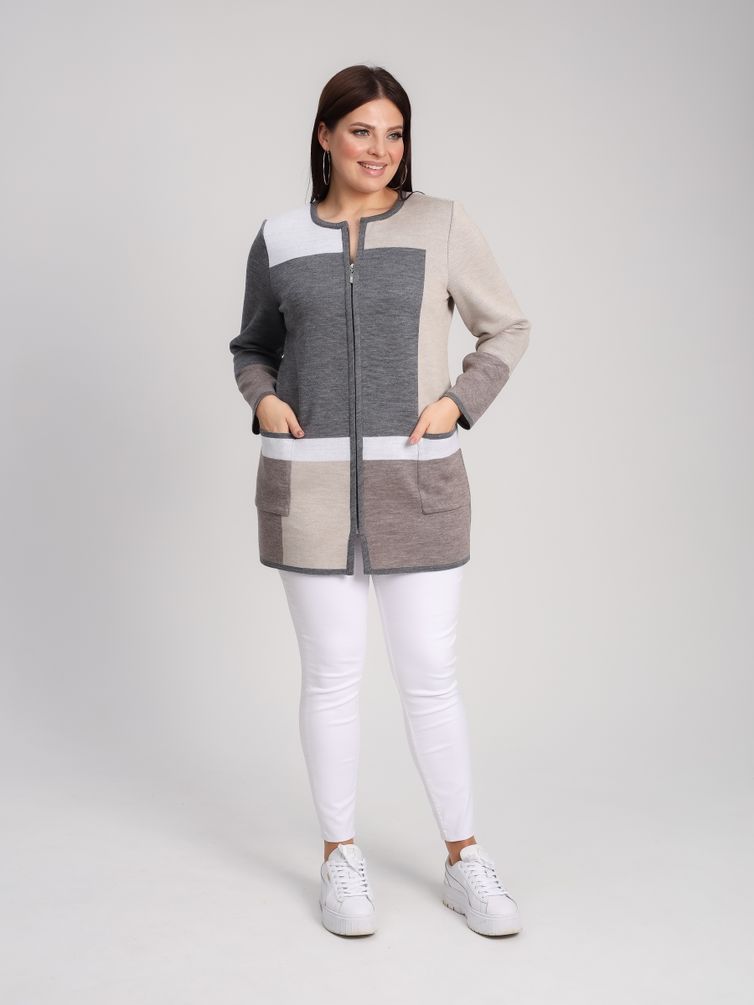 Кардиган BONADI арт. 1933 серый-капучино