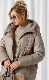 Coat Beautiful & Free 1018 seryj