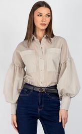 Blouse VIZAVI 745 bezhevaya poloska