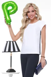 Bluzki, tuniki DS Trend #B-1545-0111 (belaya s kontrastnym lampasom)