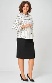 Żakiet BelElStyle #861-259 belo-chernyj