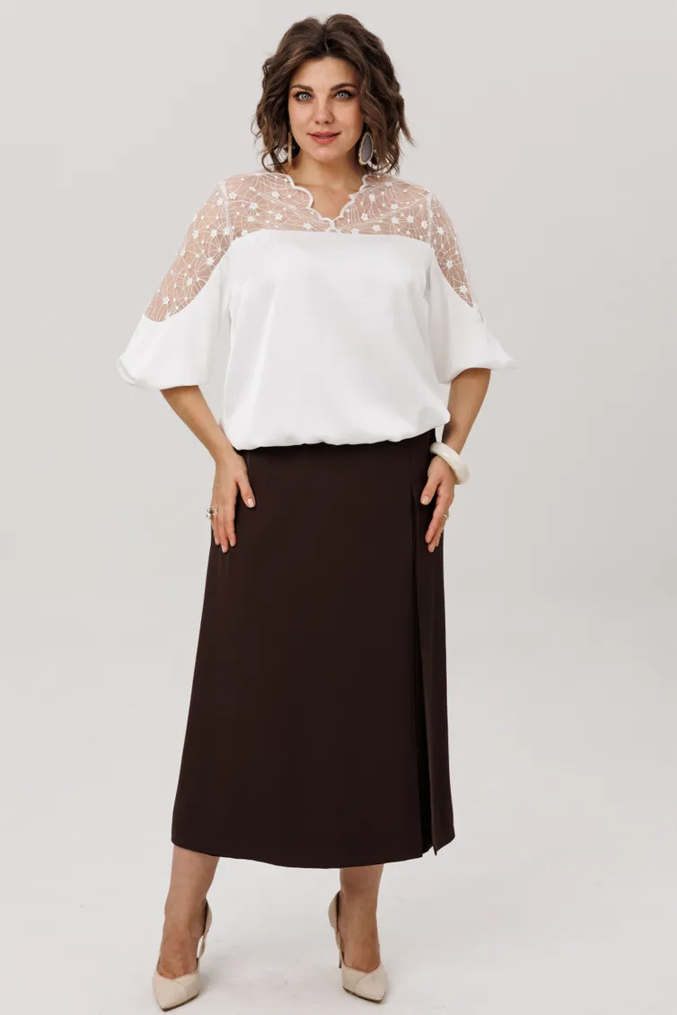 Blouse Anelli Laurel #1790 farforovoe kruzhevo
