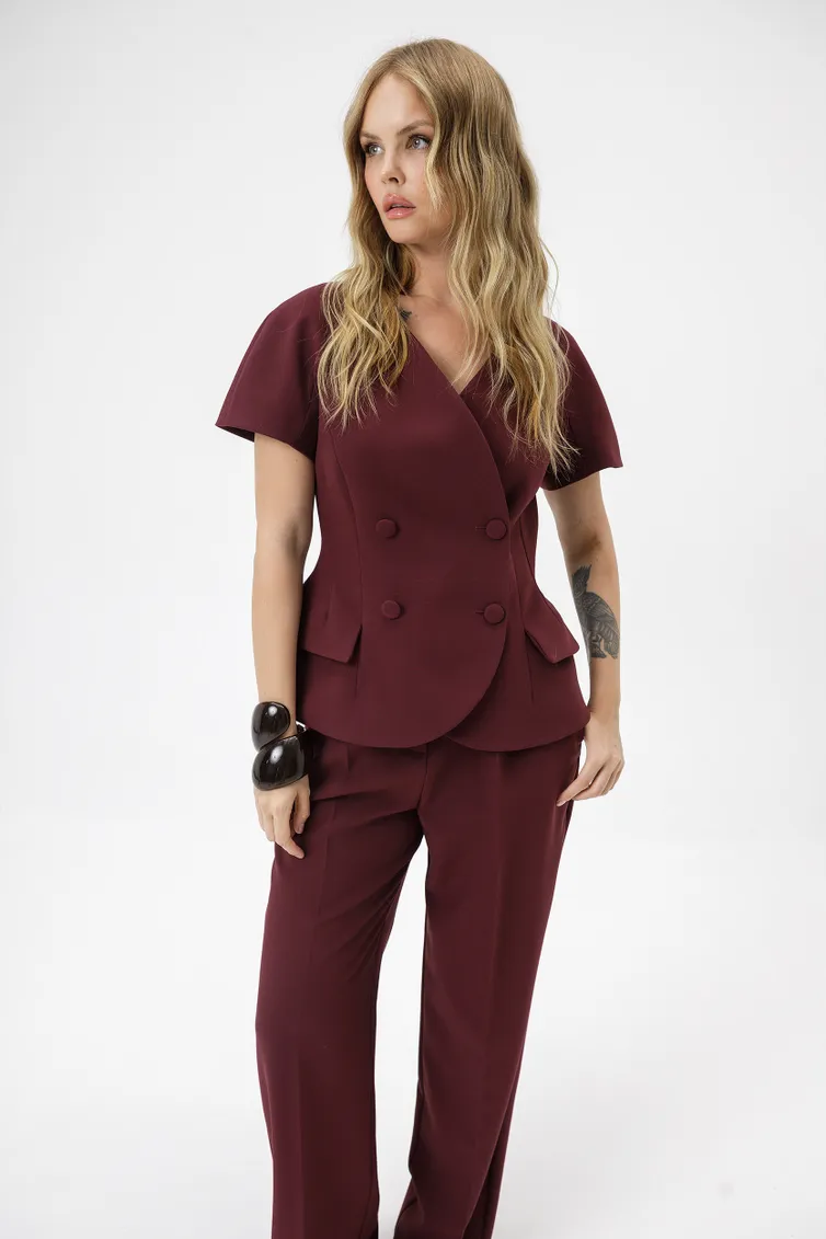 Suit Pirs #6994 marsala