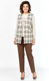 Suit Milora 1383 Seryj+korichnevyj+pudra