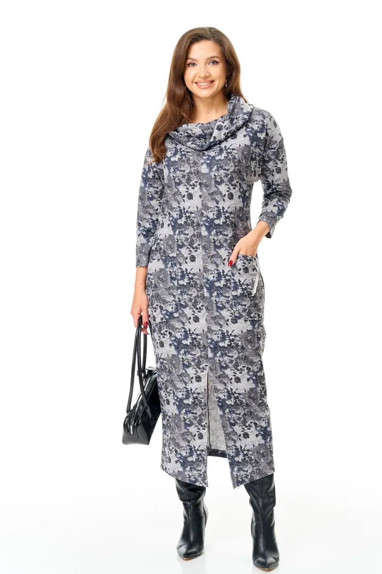 Sukienka Michel Chic #2145/1 serebro, sinij