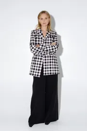 Blazer Pirs #5006 Kletka chernaya s rozovym