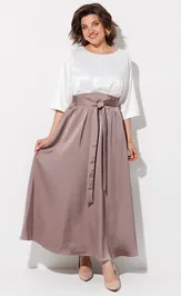 Sukienka Anastasia MAK 1229 zhemchuzhnyj+kapuchino