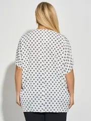 Bluzka DORA plus #0250-1 myagkij belyj
