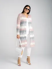 Sweter BONADI #1285 pudra-seryj