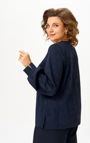 Blouse BelElStyle #879-329 sinij print