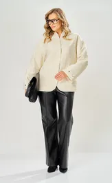 Kurtka Ava fashion M-227 molochnyj