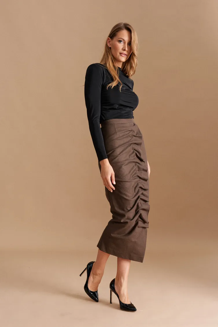 Skirt Elletto Life #2313 korich-chernyj