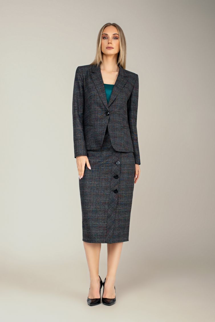 Suit MARIKA #429 t. seryj v kletku