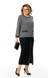 Костюм Michel Chic 1394/2 фактурная клетка, черный