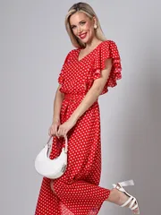 Sukienka DS Trend #P-4916 (S pricelom na leto, red)