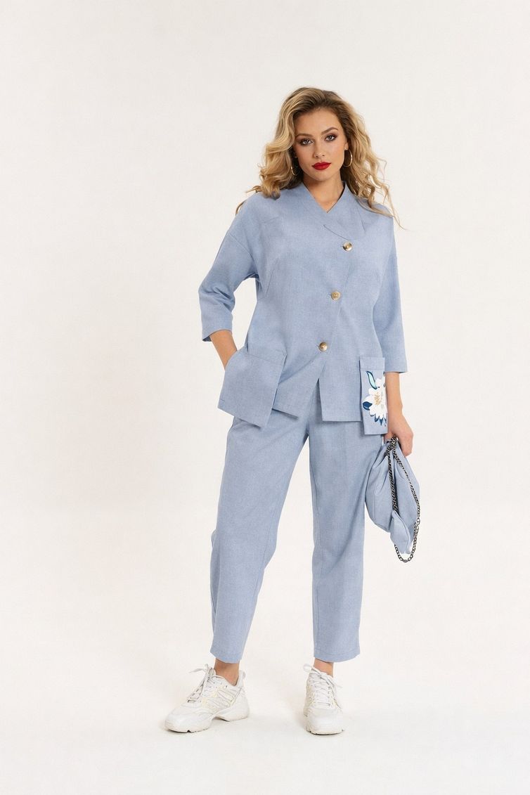 Suit Anastasia #1202 sero-goluboj