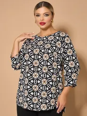 Bluzka DORA plus #0220-1 belyj muar