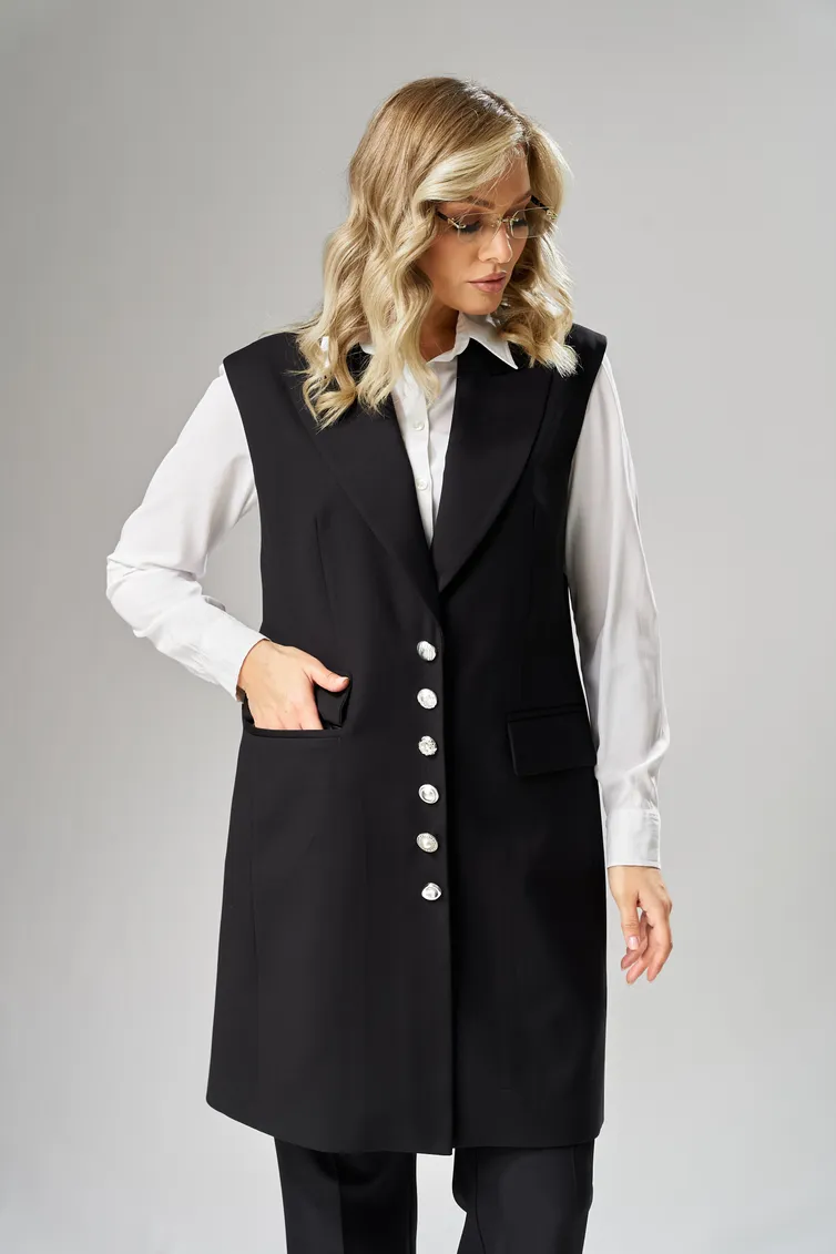 Waistcoat Ava fashion #M-242 chernyj