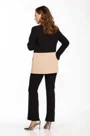 Żakiet Vilena-fashion #743A chernyj+bezhevyj