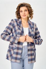 Żakiet BelElStyle #412-303 belo-sinyaya kletka